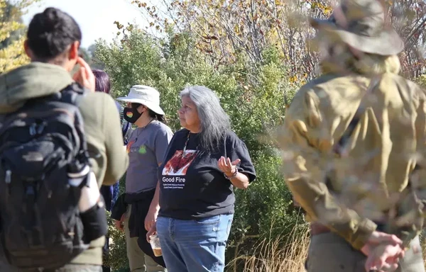 Tribal matriarch Diana Almendariz at the cultural burn.